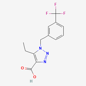 molecular formula C13H12F3N3O2 B1523715 5-ethyl-1-[3-(trifluoromethyl)benzyl]-1H-1,2,3-triazole-4-carboxylic acid CAS No. 1338658-52-8