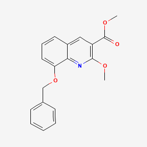 molecular formula C19H17NO4 B15237266 Methyl 8-(benzyloxy)-2-methoxyquinoline-3-carboxylate 