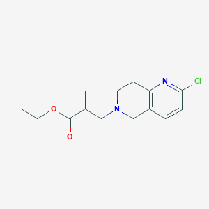 molecular formula C14H19ClN2O2 B15237343 Ethyl 3-(2-chloro-7,8-dihydro-1,6-naphthyridin-6(5H)-YL)-2-methylpropanoate 