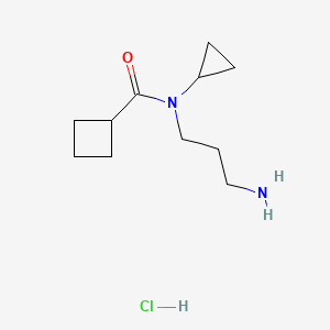 molecular formula C11H21ClN2O B1523737 N-(3-aminopropyl)-N-cyclopropylcyclobutanecarboxamide hydrochloride CAS No. 1269152-74-0
