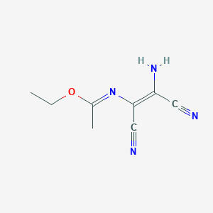 molecular formula C8H10N4O B15237374 (E)-(ethylN-[(1Z)-2-amino-1,2-dicyanoeth-1-en-1-yl]methanecarboximidate) 