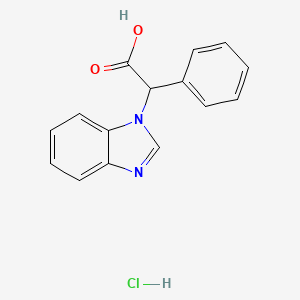 molecular formula C15H13ClN2O2 B1523746 2-(1H-1,3-benzodiazol-1-yl)-2-phenylacetic acid hydrochloride CAS No. 1269151-08-7