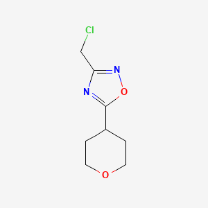 molecular formula C8H11ClN2O2 B1523749 3-(Chloromethyl)-5-(oxan-4-yl)-1,2,4-oxadiazole CAS No. 1249078-34-9