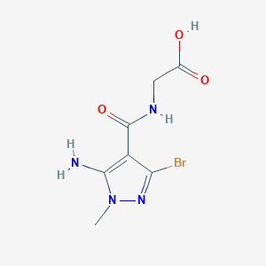 molecular formula C7H9BrN4O3 B1523752 2-[(5-amino-3-bromo-1-methyl-1H-pyrazol-4-yl)formamido]acetic acid CAS No. 1258650-49-5