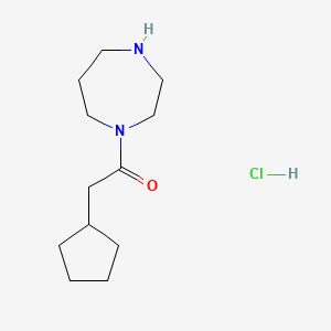 molecular formula C12H23ClN2O B1523754 2-Cyclopentyl-1-(1,4-diazepan-1-yl)ethan-1-one hydrochloride CAS No. 1148033-43-5