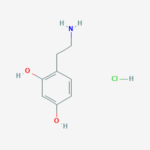 molecular formula C8H12ClNO2 B1523756 4-(2-Aminoethyl)benzene-1,3-diol hydrochloride CAS No. 1432-22-0