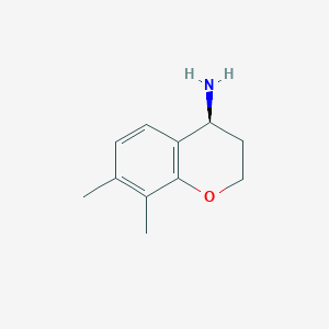 molecular formula C11H15NO B15237572 (S)-7,8-Dimethylchroman-4-amine 