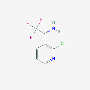 molecular formula C7H6ClF3N2 B15237714 (R)-1-(2-Chloropyridin-3-YL)-2,2,2-trifluoroethan-1-amine 