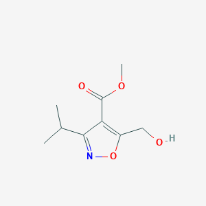 molecular formula C9H13NO4 B15237718 Methyl 5-(hydroxymethyl)-3-isopropylisoxazole-4-carboxylate 