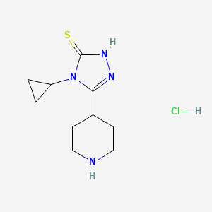 4-cyclopropyl-5-(piperidin-4-yl)-4H-1,2,4-triazole-3-thiol hydrochloride