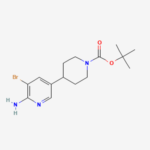 molecular formula C15H22BrN3O2 B15237809 Tert-butyl 4-(6-amino-5-bromopyridin-3-yl)piperidine-1-carboxylate 