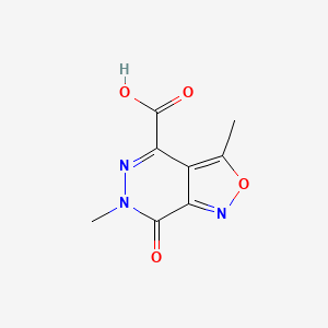molecular formula C8H7N3O4 B1523782 3,6-dimethyl-7-oxo-6H,7H-[1,2]oxazolo[3,4-d]pyridazine-4-carboxylic acid CAS No. 1249969-05-8