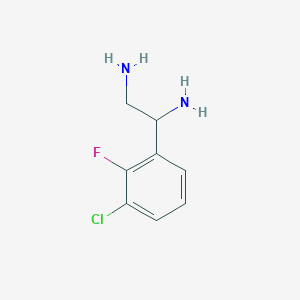 molecular formula C8H10ClFN2 B15237865 1-(3-Chloro-2-fluorophenyl)ethane-1,2-diamine 