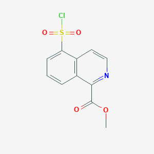 molecular formula C11H8ClNO4S B1523795 5-(氯磺酰基)异喹啉-1-羧酸甲酯 CAS No. 1258640-97-9