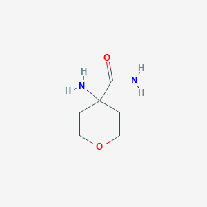 molecular formula C6H12N2O2 B1523798 4-Aminooxane-4-carboxamide CAS No. 1183378-09-7