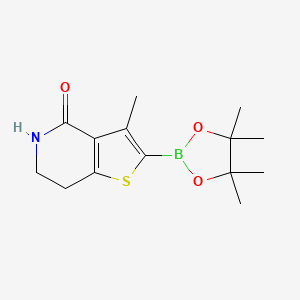 molecular formula C14H20BNO3S B15237980 3-Methyl-2-(4,4,5,5-tetramethyl-1,3,2-dioxaborolan-2-YL)-6,7-dihydrothieno[3,2-C]pyridin-4(5H)-one 