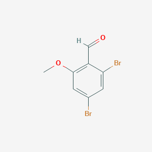 molecular formula C8H6Br2O2 B15237982 2,4-Dibromo-6-methoxybenzaldehyde 