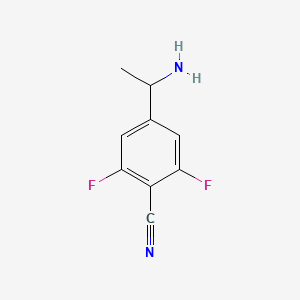 molecular formula C9H8F2N2 B15238045 4-(1-Aminoethyl)-2,6-difluorobenzonitrile 