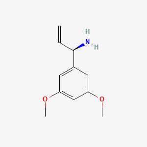 molecular formula C11H15NO2 B15238068 (1R)-1-(3,5-dimethoxyphenyl)prop-2-en-1-amine 