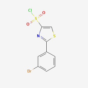 molecular formula C9H5BrClNO2S2 B1523812 2-(3-溴苯基)-1,3-噻唑-4-磺酰氯 CAS No. 1305710-76-2