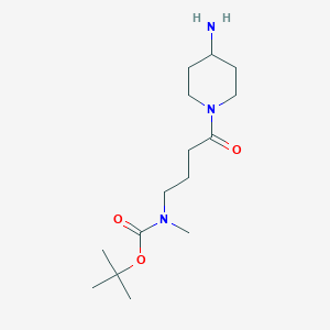 molecular formula C15H29N3O3 B1523813 tert-butyl N-[4-(4-aminopiperidin-1-yl)-4-oxobutyl]-N-methylcarbamate CAS No. 1305711-11-8