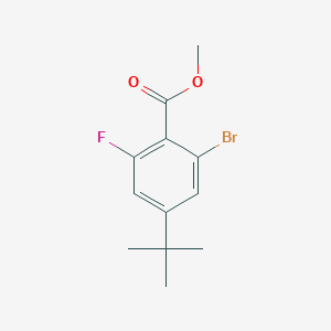 molecular formula C12H14BrFO2 B15238320 Methyl 2-bromo-4-(tert-butyl)-6-fluorobenzoate 