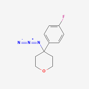 molecular formula C11H12FN3O B1523835 4-Azido-4-(4-fluorophenyl)oxane CAS No. 1305712-61-1