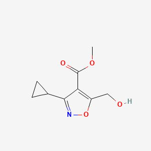 molecular formula C9H11NO4 B15238352 Methyl 3-cyclopropyl-5-(hydroxymethyl)isoxazole-4-carboxylate 