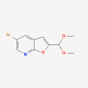molecular formula C10H10BrNO3 B1523840 5-Bromo-2-(dimethoxymethyl)furo[2,3-b]pyridine CAS No. 1299607-36-5