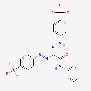 molecular formula C22H15F6N5O B15238560 N-phenyl-1-[(E,Z)-N'-{[4-(trifluoromethyl)phenyl]amino}-N-{[4-(trifluoromethyl)phenyl]imino}carbamimidoyl]formamide 