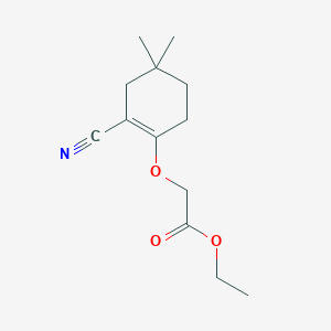 molecular formula C13H19NO3 B15238586 Ethyl 2-((2-cyano-4,4-dimethylcyclohex-1-EN-1-YL)oxy)acetate CAS No. 2102409-02-7