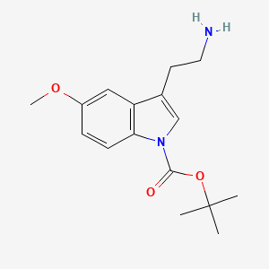 molecular formula C16H22N2O3 B15238683 Tert-butyl 3-(2-aminoethyl)-5-methoxy-1H-indole-1-carboxylate 