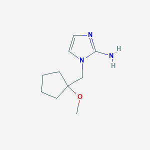 molecular formula C10H17N3O B15238824 1-[(1-Methoxycyclopentyl)methyl]-1H-imidazol-2-amine 