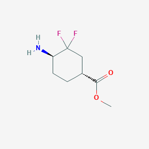 molecular formula C8H13F2NO2 B15238885 Methyl trans-4-amino-3,3-difluorocyclohexane-1-carboxylate 