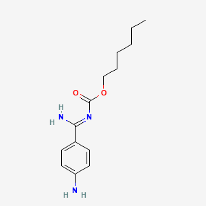 molecular formula C14H21N3O2 B15238919 Hexyl(e)-(amino(4-aminophenyl)methylene)carbamate 