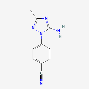 molecular formula C10H9N5 B1523899 4-(5-amino-3-methyl-1H-1,2,4-triazol-1-yl)benzonitrile CAS No. 1247616-92-7