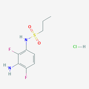 molecular formula C9H13ClF2N2O2S B15239121 N-(3-amino-2,4-difluorophenyl)propane-1-sulfonamide hydrochloride 