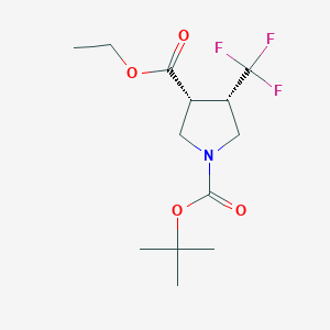 molecular formula C13H20F3NO4 B15239140 Rel-1-tert-butyl3-ethyl(3R,4S)-4-(trifluoromethyl)pyrrolidine-1,3-dicarboxylate 