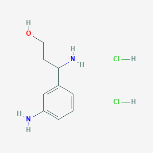 molecular formula C9H16Cl2N2O B1523916 3-(3-Aminophenyl)-DL-beta-alaninol 2HCl CAS No. 1159822-46-4
