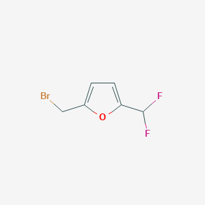 molecular formula C6H5BrF2O B15239201 2-(Bromomethyl)-5-(difluoromethyl)furan 
