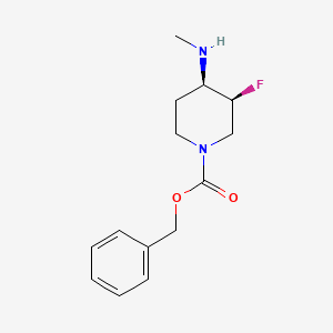 molecular formula C14H19FN2O2 B15239339 Benzyl cis-3-fluoro-4-(methylamino)piperidine-1-carboxylate 