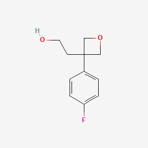 molecular formula C11H13FO2 B15239380 2-[3-(4-Fluorophenyl)oxetan-3-yl]ethan-1-ol 