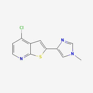 molecular formula C11H8ClN3S B15239415 4-{4-chlorothieno[2,3-b]pyridin-2-yl}-1-methyl-1H-imidazole 
