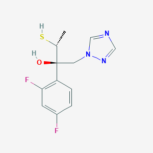 molecular formula C12H13F2N3OS B152395 2-(2,4-Difluorophenyl)-3-mercapto-1-(1H-1,2,4-triazol-1-yl)-2-butanol CAS No. 135272-34-3