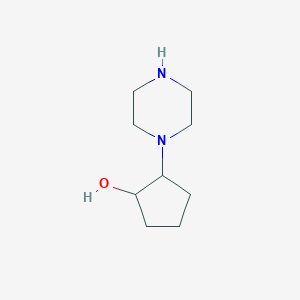 molecular formula C9H18N2O B1523970 2-(Piperazin-1-yl)cyclopentan-1-ol CAS No. 858851-39-5