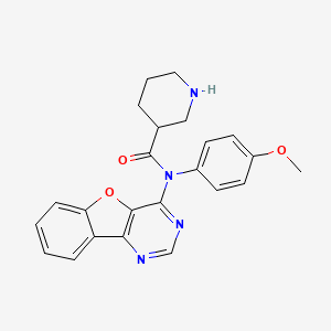 molecular formula C23H22N4O3 B15239711 N-([1]benzofuro[3,2-d]pyrimidin-4-yl)-N-(4-methoxyphenyl)piperidine-3-carboxamide 