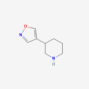 molecular formula C8H12N2O B15239753 3-(1,2-Oxazol-4-yl)piperidine 