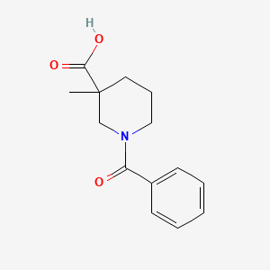 molecular formula C14H17NO3 B1523978 1-Benzoyl-3-methylpiperidine-3-carboxylic acid CAS No. 116140-38-6