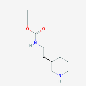 molecular formula C12H24N2O2 B15240249 Tert-butyl N-{2-[(3S)-piperidin-3-YL]ethyl}carbamate 