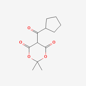 molecular formula C12H16O5 B1524054 5-Cyclopentanecarbonyl-2,2-dimethyl-1,3-dioxane-4,6-dione CAS No. 134302-12-8